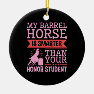 Funny My Barrel Horse Is Smarter Barrel Racing Ceramic Tree Decoration