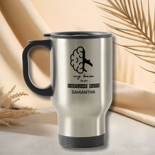Funny My Brain is on Aeroplane Mode Coworker Gift Travel Mug