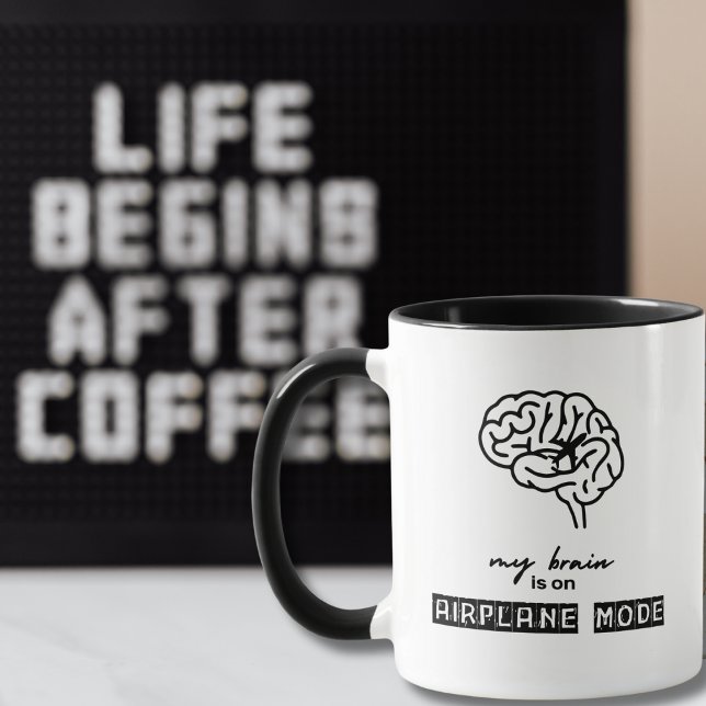 Funny My Brain is on Airplane Mode Coworker Gift Mug (Creator Uploaded)