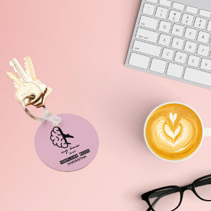 Funny My Brain is on Airplane Mode Coworker Travel Key Ring