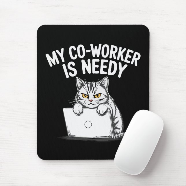  Funny "My Co-worker is Needy" Grumpy Cat Work  Mouse Mat (With Mouse)