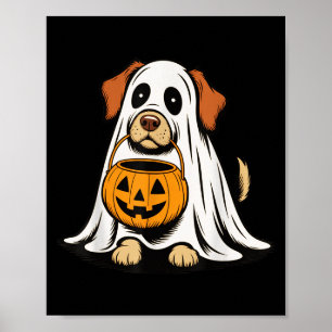 Funny My Dog Is My Boo Halloween Ghost Dog Men Wom Poster