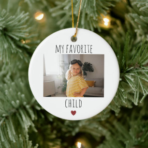 Funny My Favorite Child 2 Photo Custom Ceramic Tree Decoration