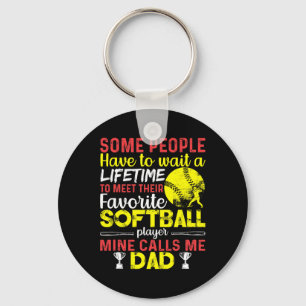 Funny My Favorite Softll Player Calls Me Dad _1 Key Ring