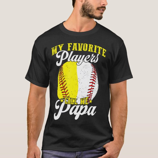 Funny My Favourite Baseball Softball Player Calls  T-Shirt (Front)