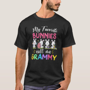Funny My Favourite Bunnies Call Me Grammy Easter M T-Shirt