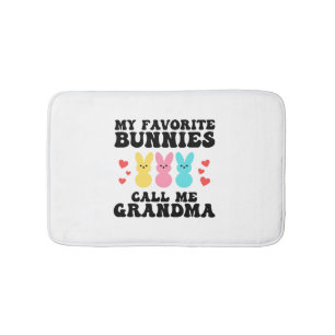 Funny My Favourite Bunnies Call Me Grandma Mother Bath Mat