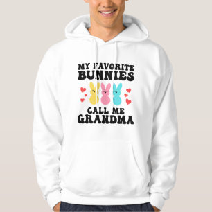 Funny My Favourite Bunnies Call Me Grandma Mother Hoodie