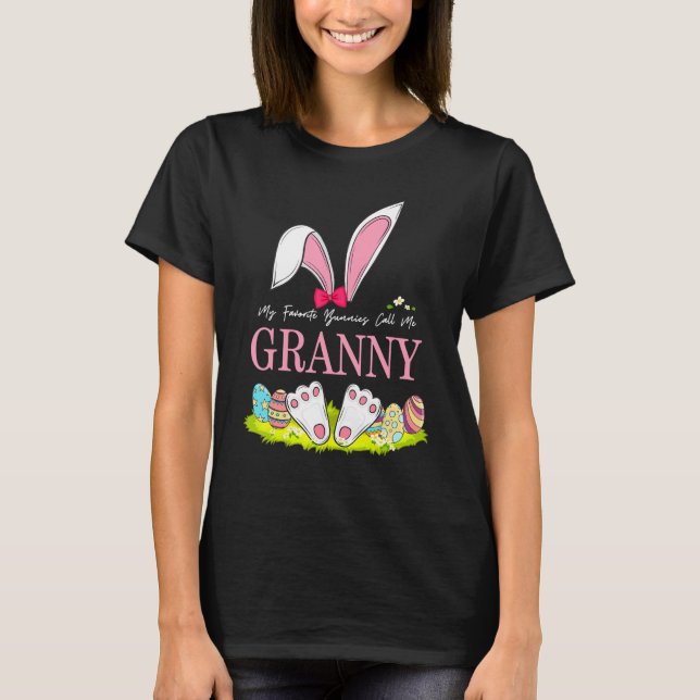 Funny My Favourite Bunnies Call Me Granny Easter M T-Shirt (Front)
