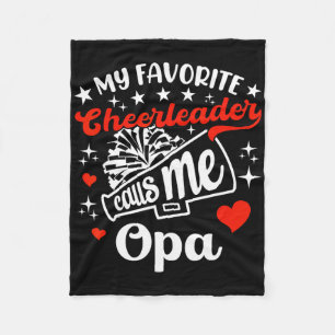 Funny My Favourite Cheerleader Calls Me Opa Cheerl Fleece Blanket
