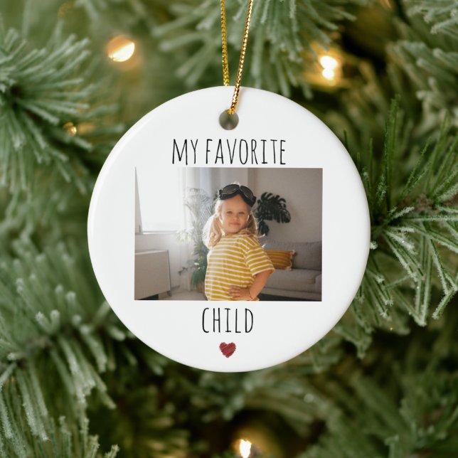 Funny My Favourite Child 2 Photo Custom Ceramic Tree Decoration (Tree)