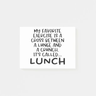 Funny my favourite exercise is lunch gym lovers post-it notes
