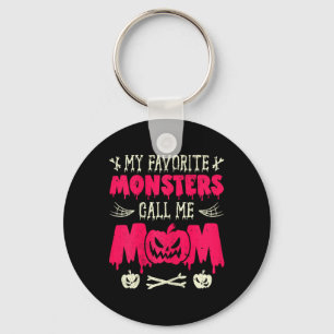Funny My Favourite Monsters Call Me Mum Halloween Key Ring