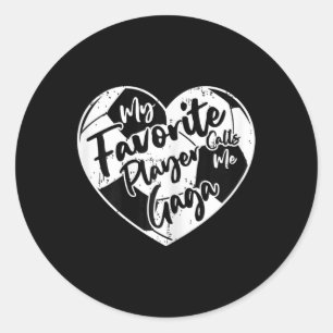 Funny My Favourite Player Calls Me Gaga Soccer Hea Classic Round Sticker