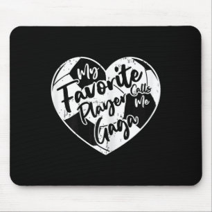 Funny My Favourite Player Calls Me Gaga Soccer Hea Mouse Mat