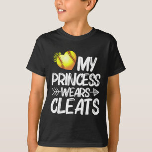 Funny My Princess Wears Cleats Gift For Softll Mom T-Shirt