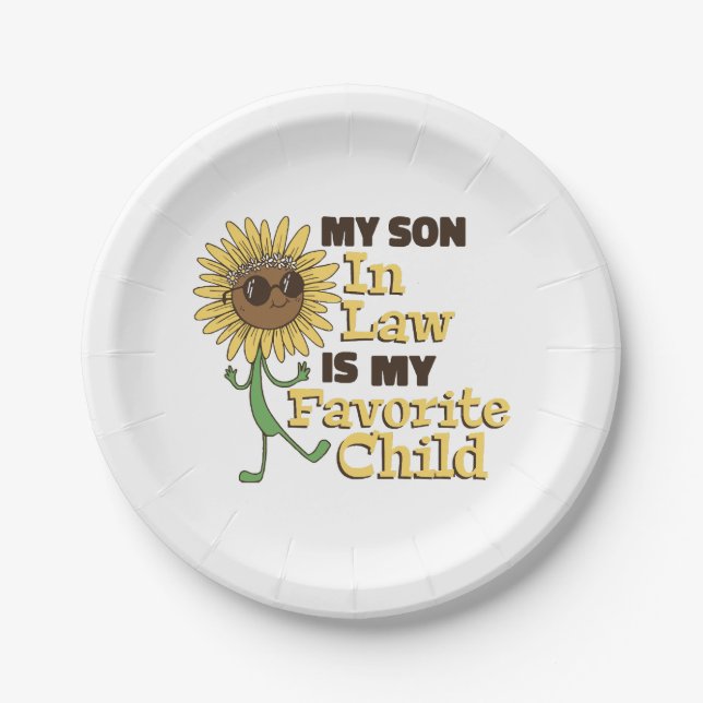 Funny My Son In Law Is My Favourite Child Family M Paper Plate (Front)
