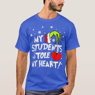 Funny My Students Stole My Heart Teacher Christmas T-Shirt