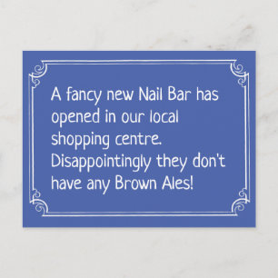 Funny Nail Bar Joke Postcard