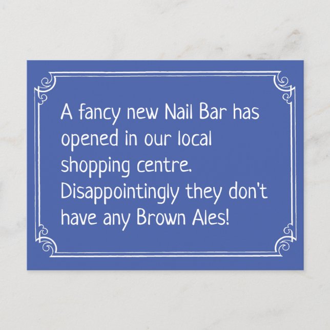 Funny Nail Bar Joke Postcard (Front)