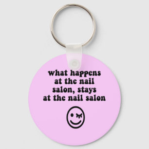 Funny nail salon key ring