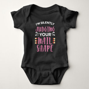 Funny Nail Tech Shape Gift for Women Technician Baby Bodysuit