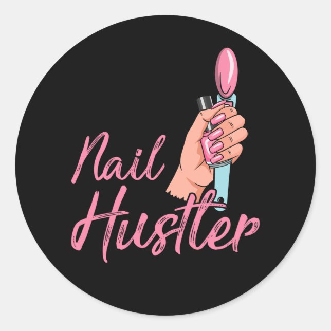 Funny Nail Technician Emlpoyee Manicure Coworker Classic Round Sticker (Front)