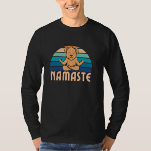 Funny Namaste Dog Meditation Yoga Pose Retro Vinta T-Shirt