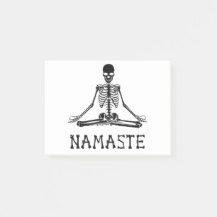 Funny Namaste Skeleton Yoga Skull Halloween Tee Post-it Notes