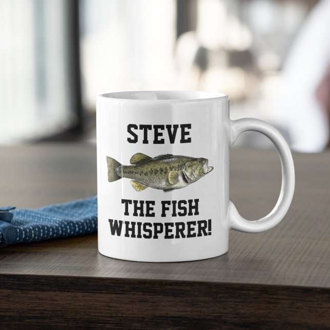 Funny Name Fishing Legend Largemouth Bass Sports Coffee Mug (The fish whisperer largemouth bass fishing coffee mug gift)