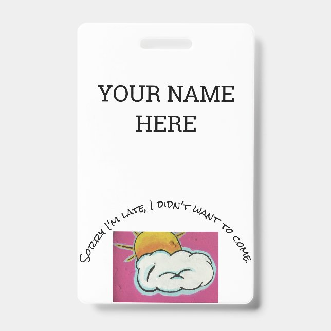 Funny name tag ID badge (Front)