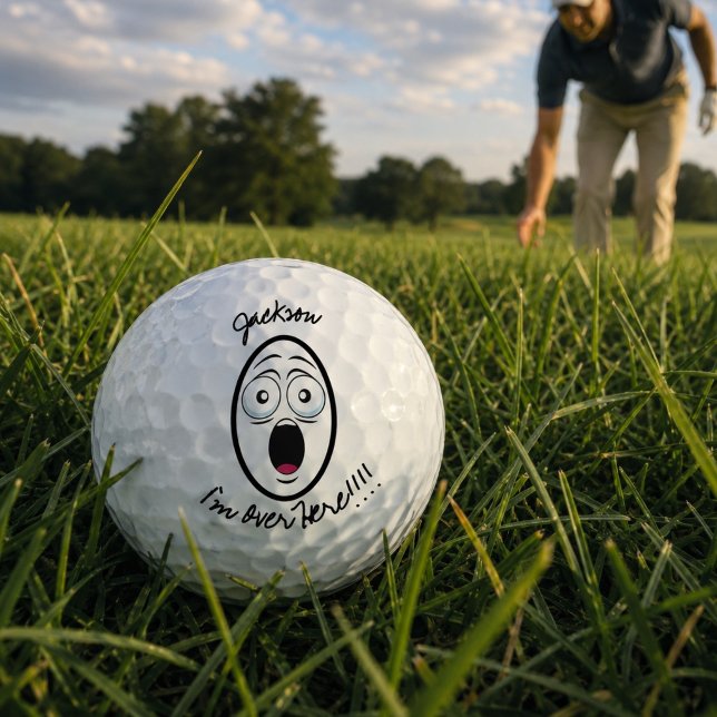 Funny Named Lost "I'm over here" shouting graphic  Golf Balls (Creator Uploaded)