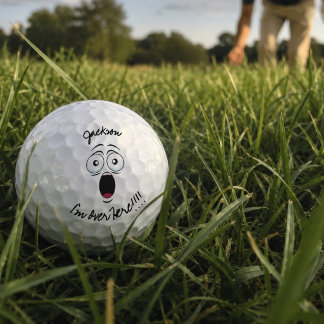 Funny Named Lost "I'm over here" shouting graphic  Golf Balls