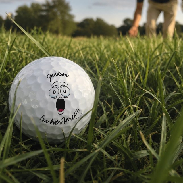 Funny Named Lost "I'm over here" shouting graphic  Golf Balls (Creator Uploaded)