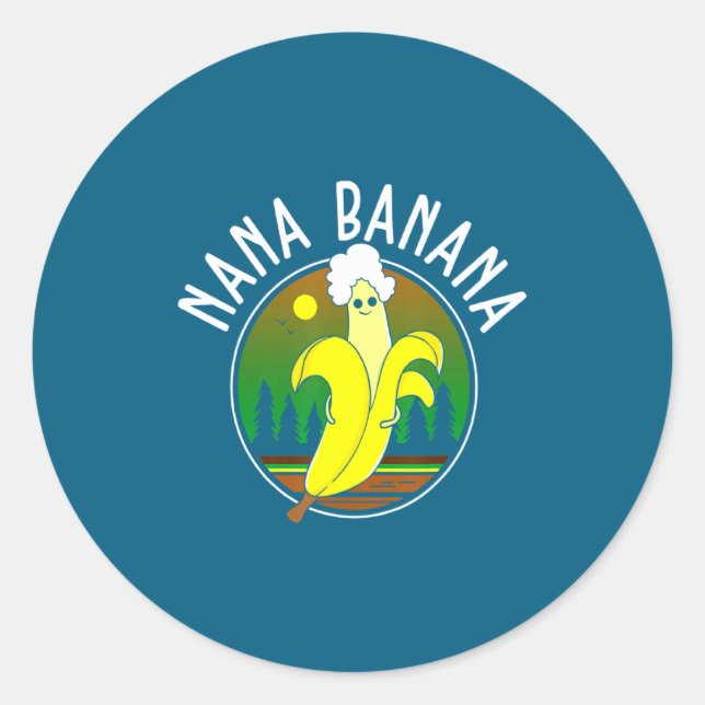 Funny Nana Banana  Classic Round Sticker (Front)