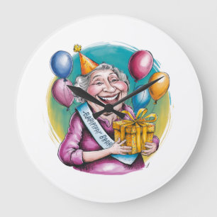 Funny Nana Birthday Gag Gift Large Clock