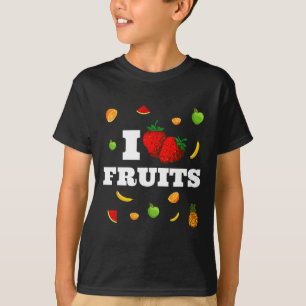 Funny Nana Watermelon Strawberry I Love Fruits  T-Shirt