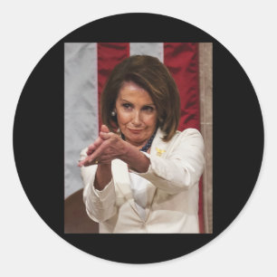 Funny Nancy Pelosi Clap Back Anti Trump Meme Tee  Classic Round Sticker