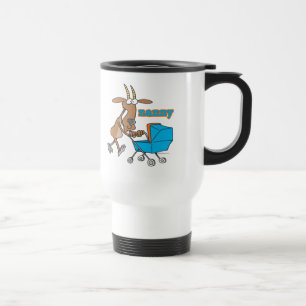 funny nanny goat pushing stroller cartoon travel mug