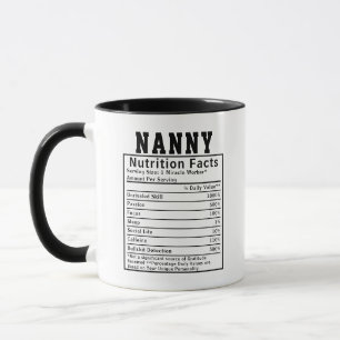Funny Nanny Nutrition Facts Babysitter Worker Gift Mug