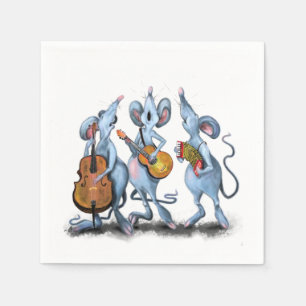 Funny Napkins with Mouse Music Band - Customisable
