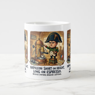 Funny Napoleon Coffee Caricature - Short on Height Large Coffee Mug