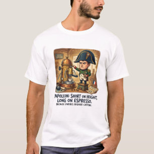 Funny Napoleon Coffee Caricature - Short on Height T-Shirt