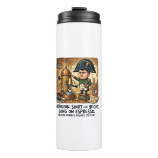 Funny Napoleon Coffee Caricature - Short on Height Thermal Tumbler