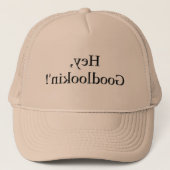 Funny Narcissist Boyfriend or Husband Mirror Text Trucker Hat (Front)