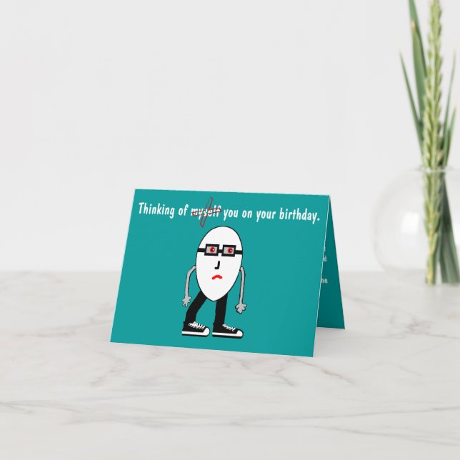Funny Narcissist Hipster Egg Birthday Card Gift (Front)
