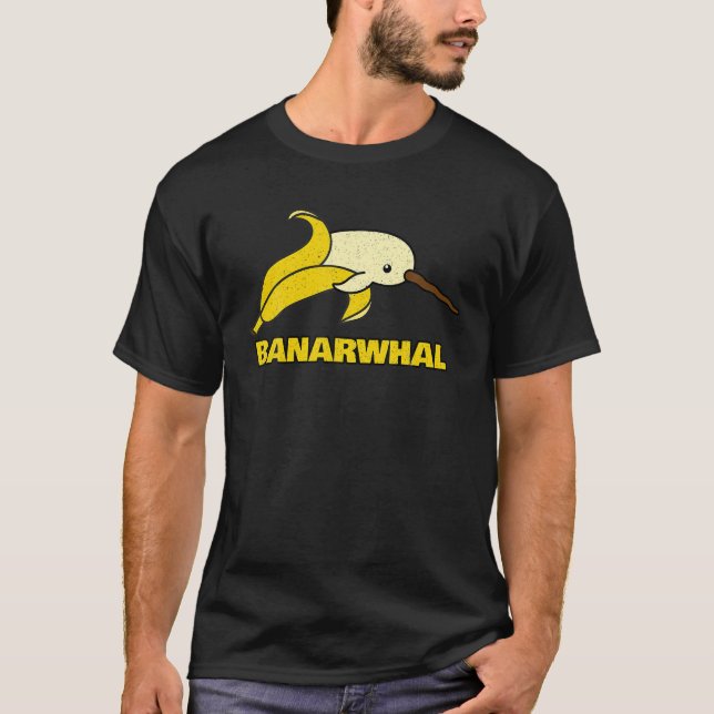 Funny Narwhal Banana Unicorn Of The Sea Enchanted T-Shirt (Front)