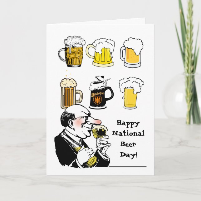 Funny National Beer Day April 7 Card (Front)