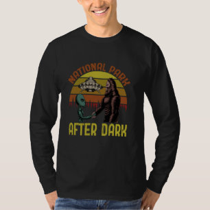 Funny National Park After the Dark Big foot Alien T-Shirt
