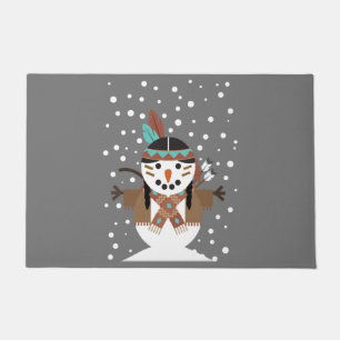 Funny Native American christmas tree decorations Doormat